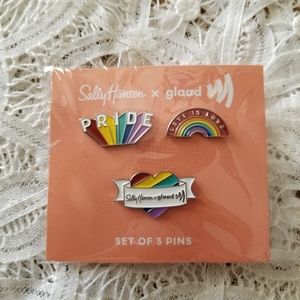 Sally Hansen x glaad 🌈 PRIDE LOVE 3 Pin Set NWT